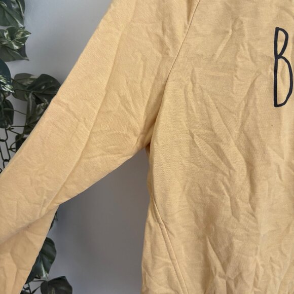 Rae Dunn Long Sleeve Graphic Blessed Crewneck Sweater Yellow Women’s Size L - Picture 5 of 8